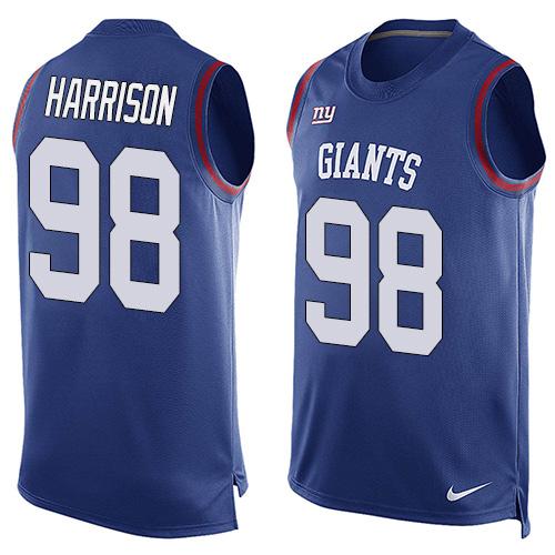 Nike Giants #98 Damon Harrison Royal Blue Team Color Men's Stitched NFL Limited Tank Top Jersey